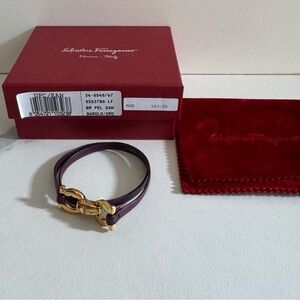 Salvatore Ferragamo Gold and Purple Bracelet